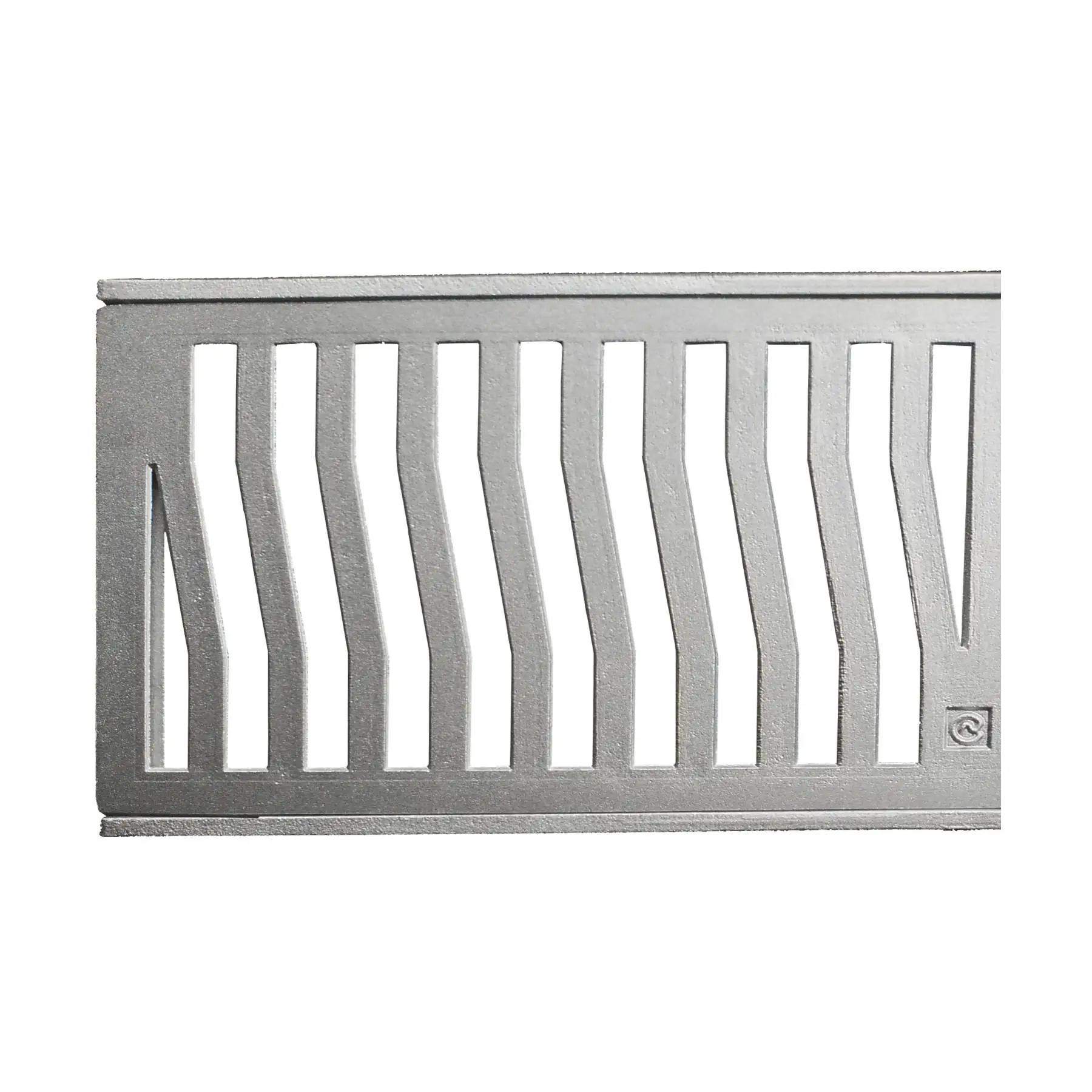 Conjunto Grelha com Porta Grelha Retangular Externa Alumínio 20x50cm Prata Elegance Costa Navarro