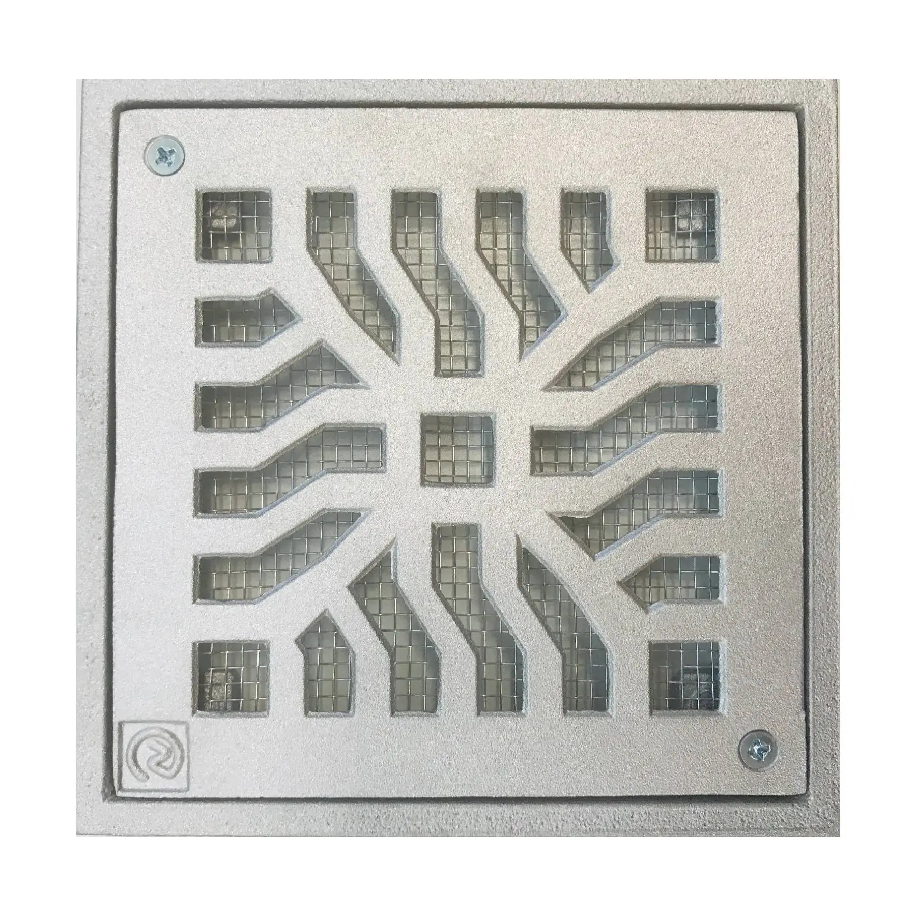 Conjunto Grelha com Tela Retangular Externa Alumínio 30x30cm Prata Elegance Costa Navarro