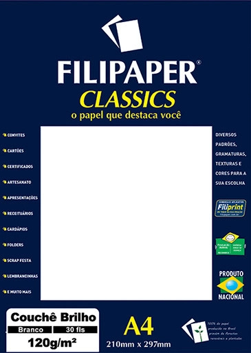 Filipaper Class Couche Brc Brilh A4 120gr 30fls 2249