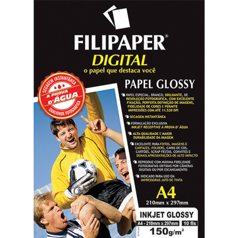 Papel Glossy Light Filipaper A4 150g 10f