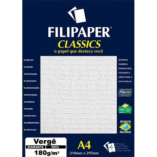 Filipaper Classics Verge Diamante A4 180gr 50fls 3804