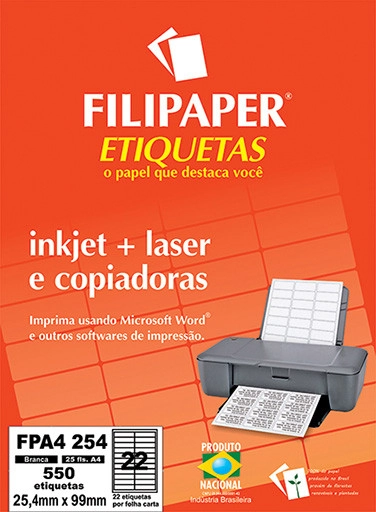 Filipaper Etiqueta Inkjet/laser A4 A4262