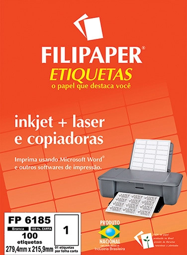 Filipaper Etiqueta Inkjet/laser Carta 6185