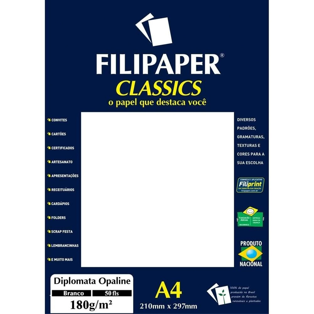 Papel 180g A4 Offpaper Diplomata/opaline Branco