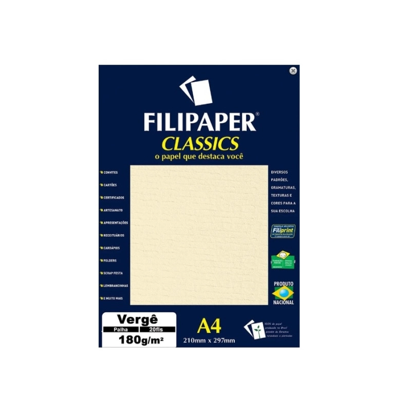 Papel Filipaper A4 Verge Palha
