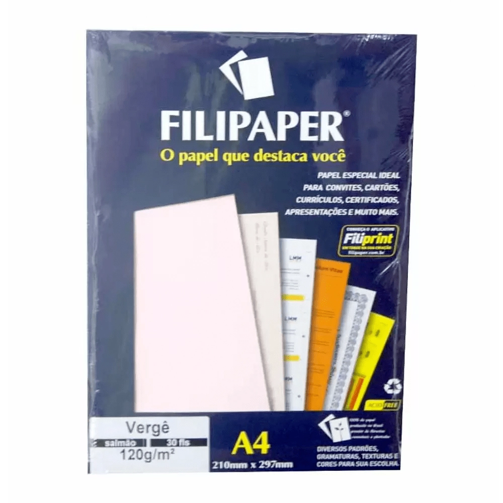 Filipaper Classics Verge Salmao A4 120gr 30fls 1877