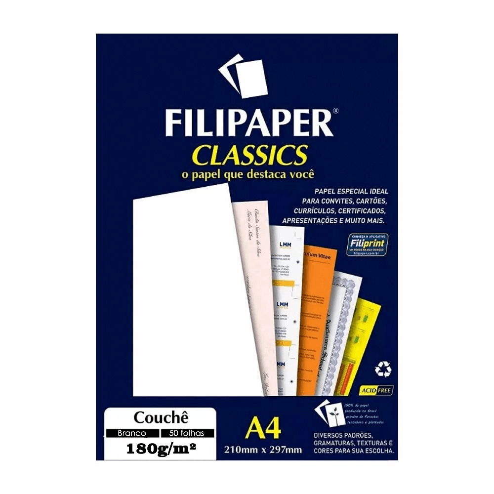 Papel Filipap Couch A4 180g 50f 1047