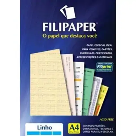 Papel Linho Palha 50f Filiperson