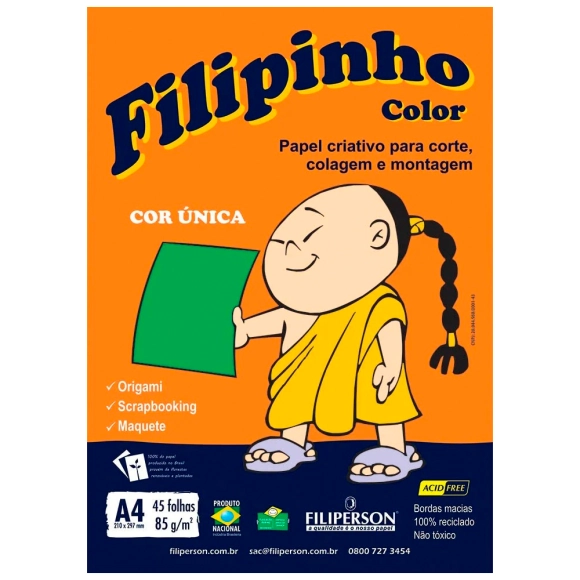 Filipinho Color Vrd A4 85gr 45fls 1044