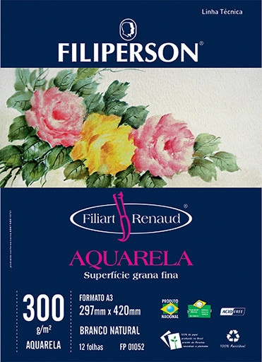 Cd Filiart Renaud Aquarela Bco A3 300gr 12fls 1052