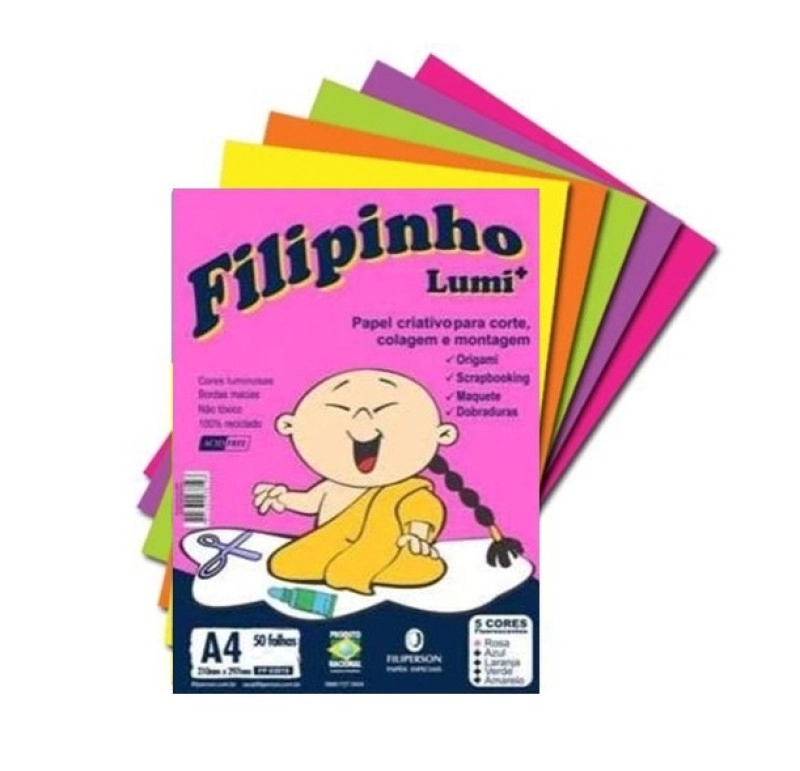Papel Filipinho Lumi A4 5cores 50fls