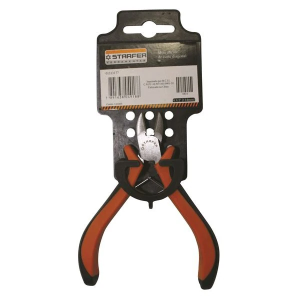Alicate Mini Bico Corte Diagonal Pvc Emborrachado - Starfer