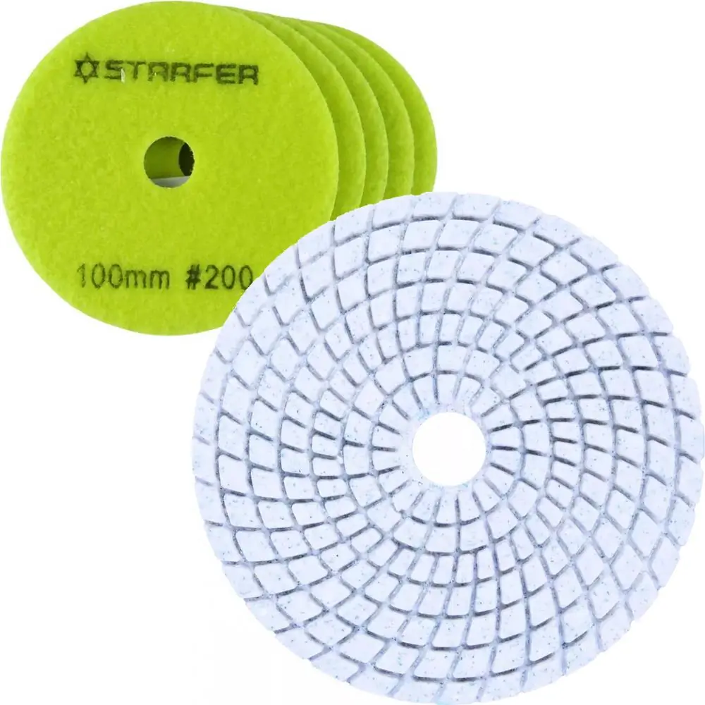 Kit 5 Disco De Lixa Diamantado Velcro 100mm #200 - Starfer