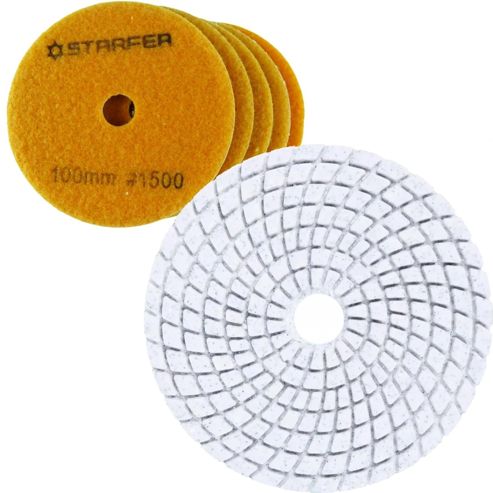 Kit 5 Disco De Lixa Diamantado Velcro 100mm #1500 - Starfer