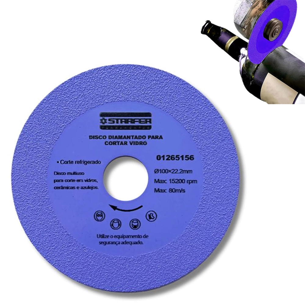 Disco Diamantado Para Corte De Vidro 100x22mm - Starfer