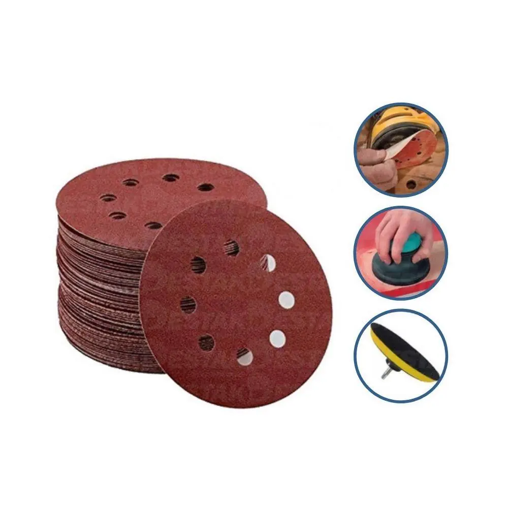 Jogo 10 Disco de Lixa Velcro para Madeira 125mm Grão 60 Starfer