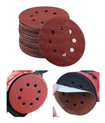 Jogo 10 Disco De Lixa Velcro Para Madeira 125mm Grão 80 Starfer