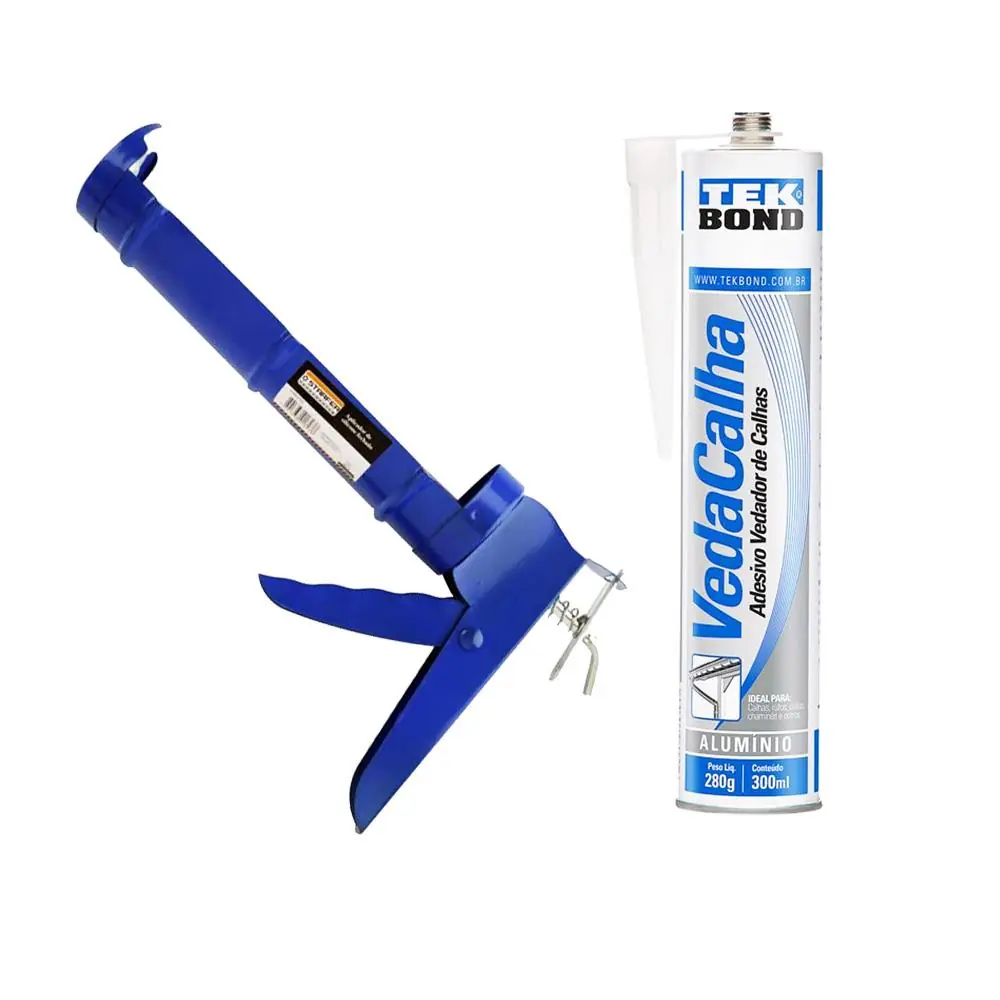Aplicador De Silicone Fechado E Veda Calha Alumínio 280g Tekbond