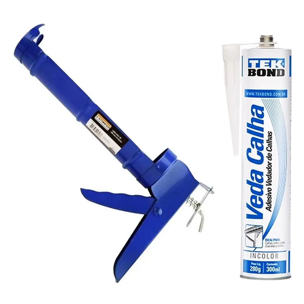 Aplicador De Silicone Fechado e Veda Calha Incolor 280g Tekbond