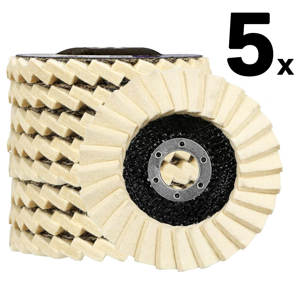 Kit 5 Disco Feltro Flap Para Polimento 4.1/2" - Starfer