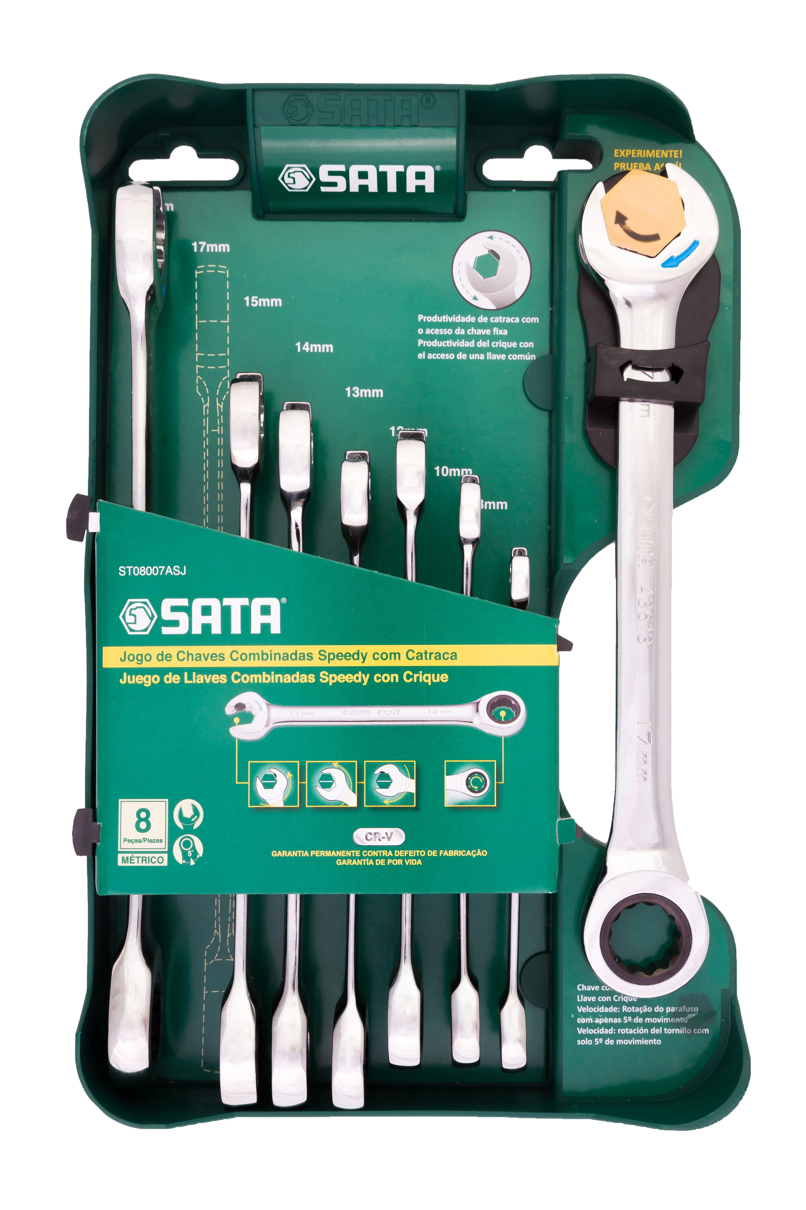 Jogo De Chaves Combinadas Speedy Catraca Sata 8 Peças