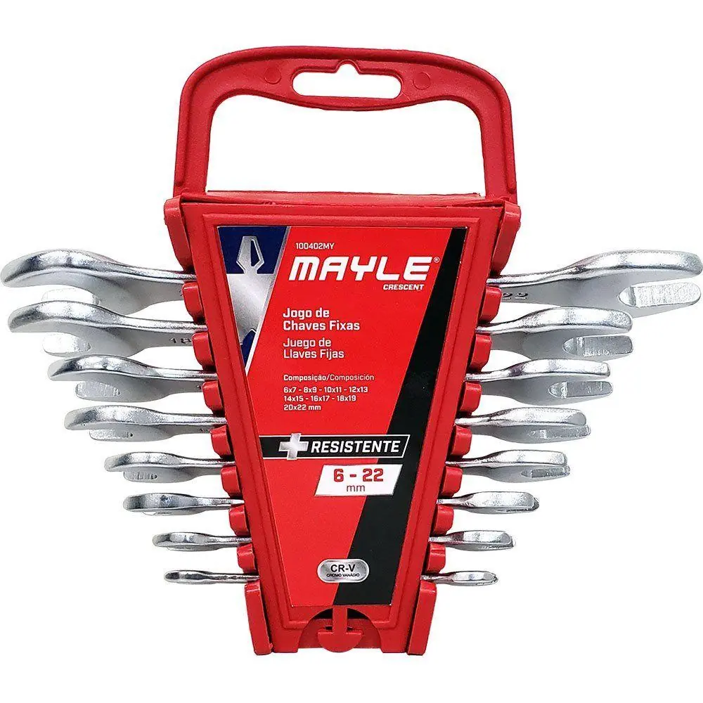 Jogo De Chave Fixa 6 A 22mm 8 Peças Mayle