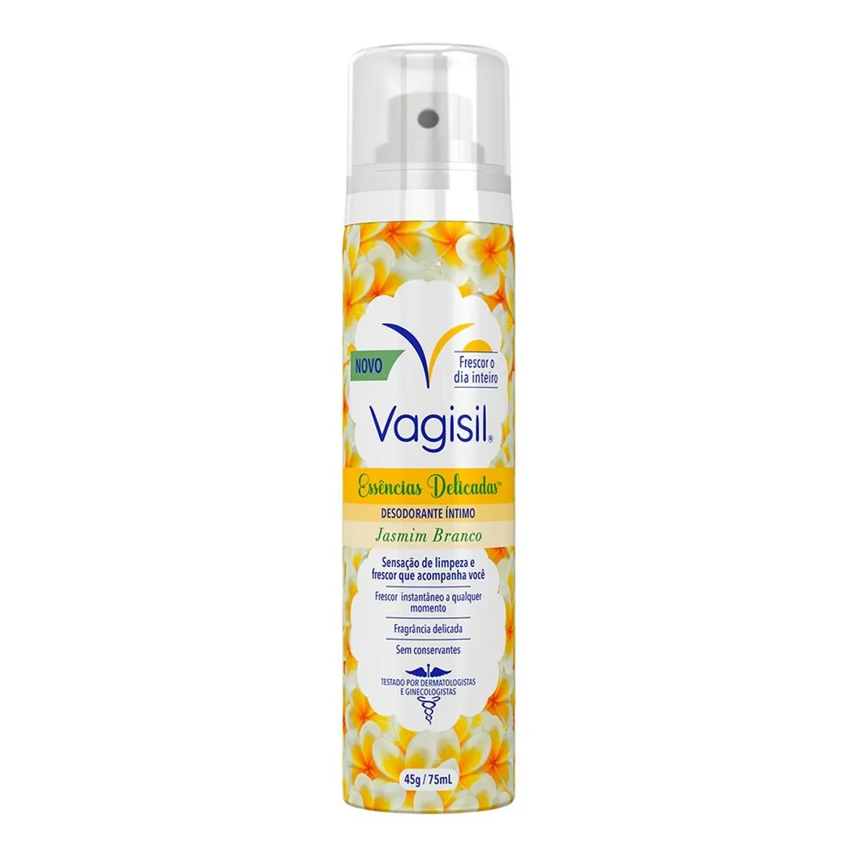 Desodorante íntimo Jasmin Branco Vagisil Essências Delicadas 75ml Spray
