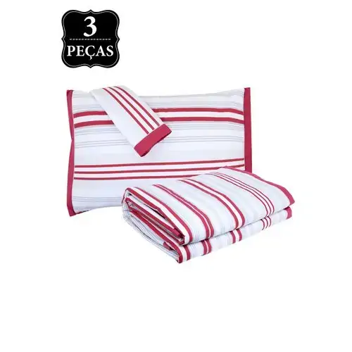 Kit Buddemeyer 3 Pçs Colcha Sorrento Vermelho