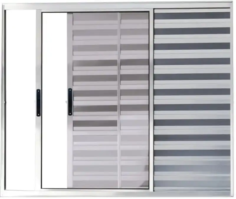 Veneziana De Aluminio 3 Folhas Sem Grade Linha Premium Brilhante