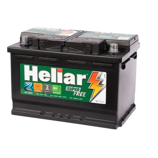 Bateria 75Ah Polo Lado Direito - HELIAR HF75PD