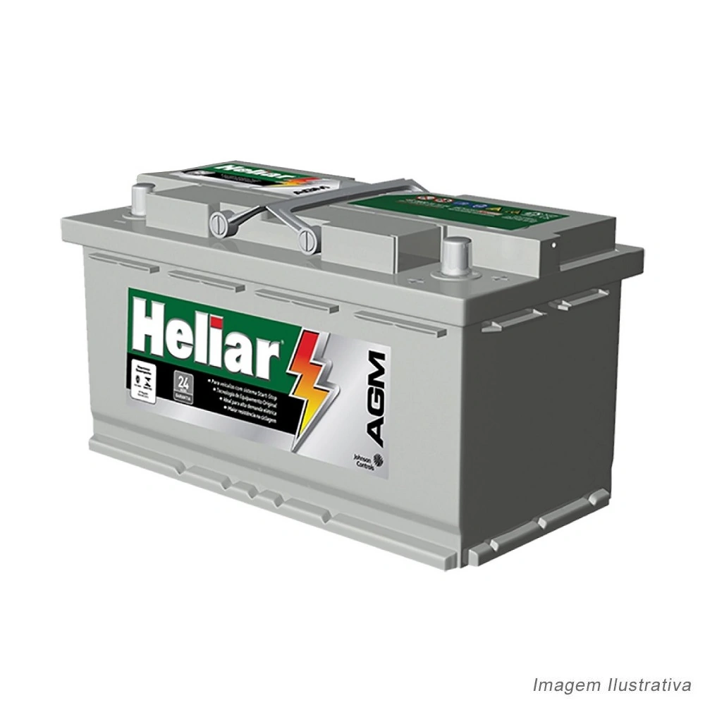 Bateria 92Ah Polo Lado Direito (AGM) - HELIAR HAG92MD