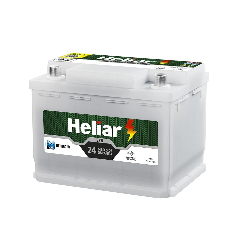Bateria 60Ah Polo Lado Direito (EFB) - HELIAR HEFB60HD
