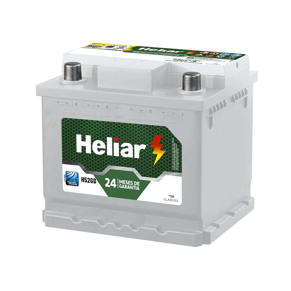 Bateria 52Ah Polo Lado Direito - HELIAR H52GD
