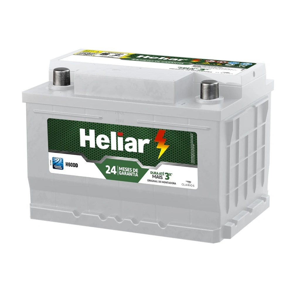 Bateria 60Ah Polo Lado Direito - HELIAR H60DD