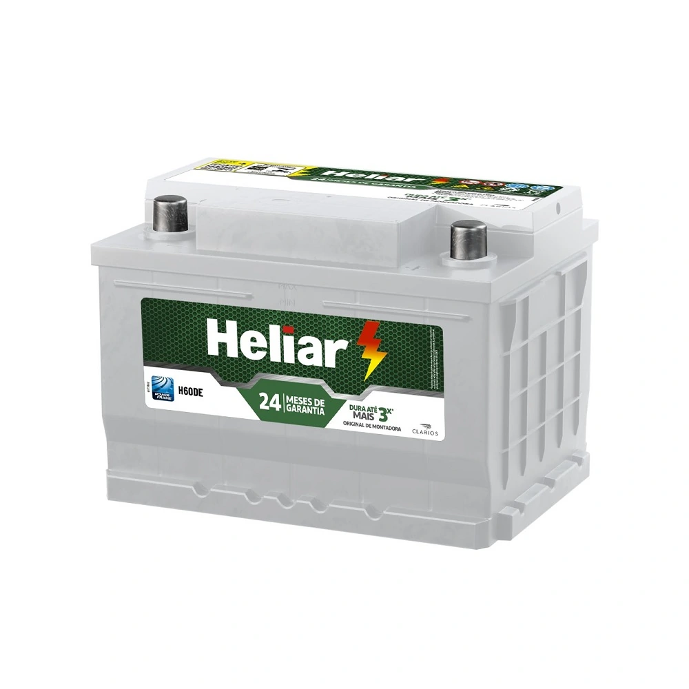 Bateria 60Ah Polo Lado Esquerdo - HELIAR H60DE