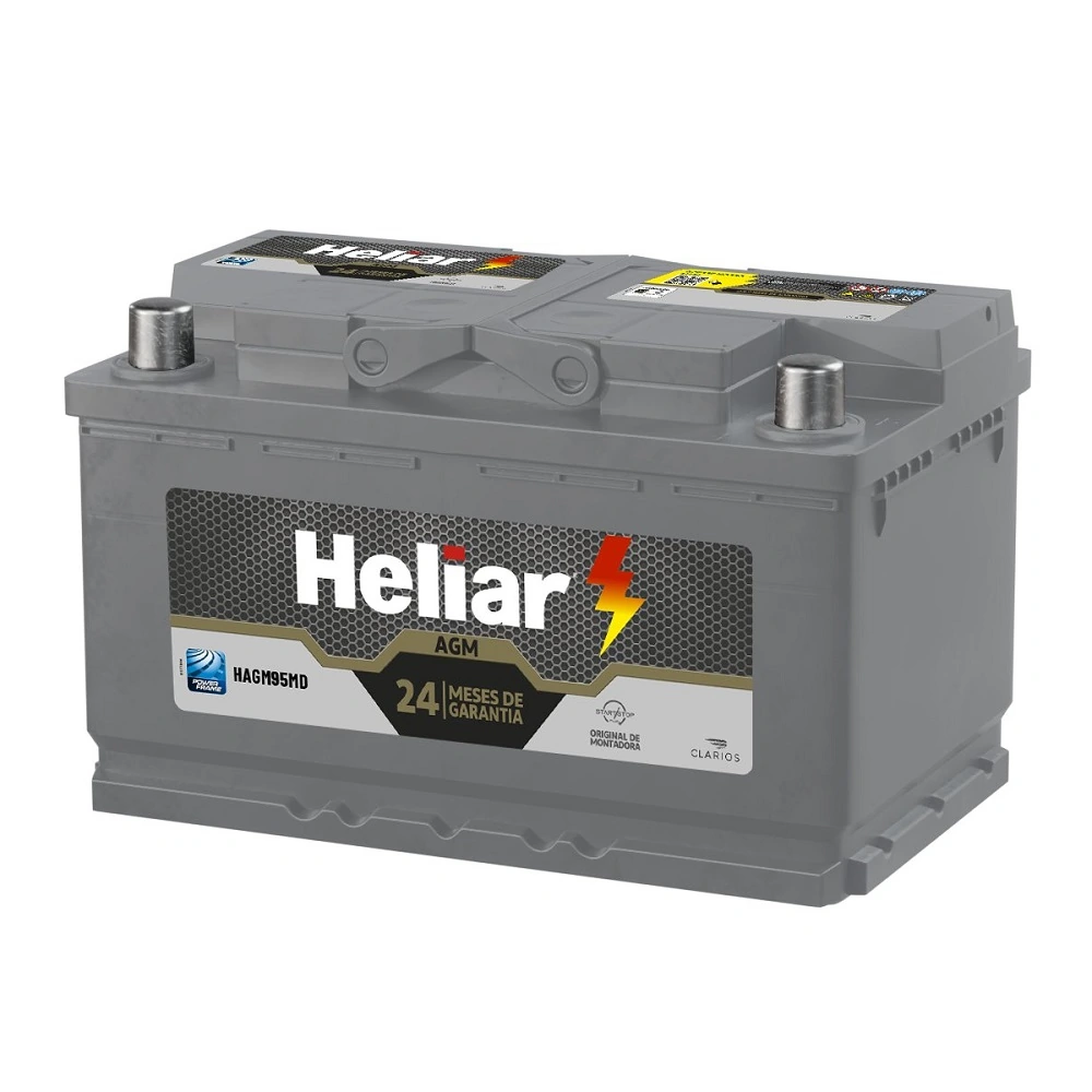 Bateria 95Ah Polo Lado Direito (AGM) - HELIAR HAGM95MD
