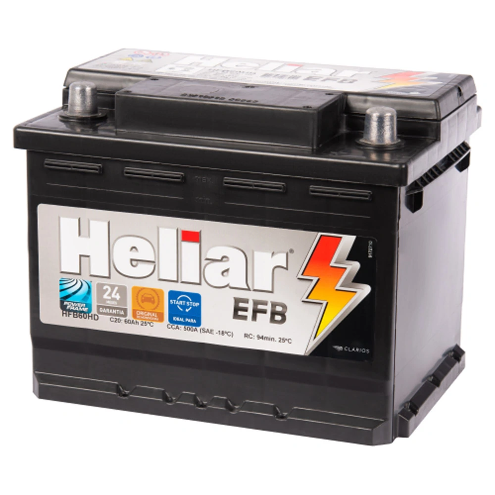 Bateria 60Ah Polo Lado Direito (EFB) - HELIAR HFB60HD