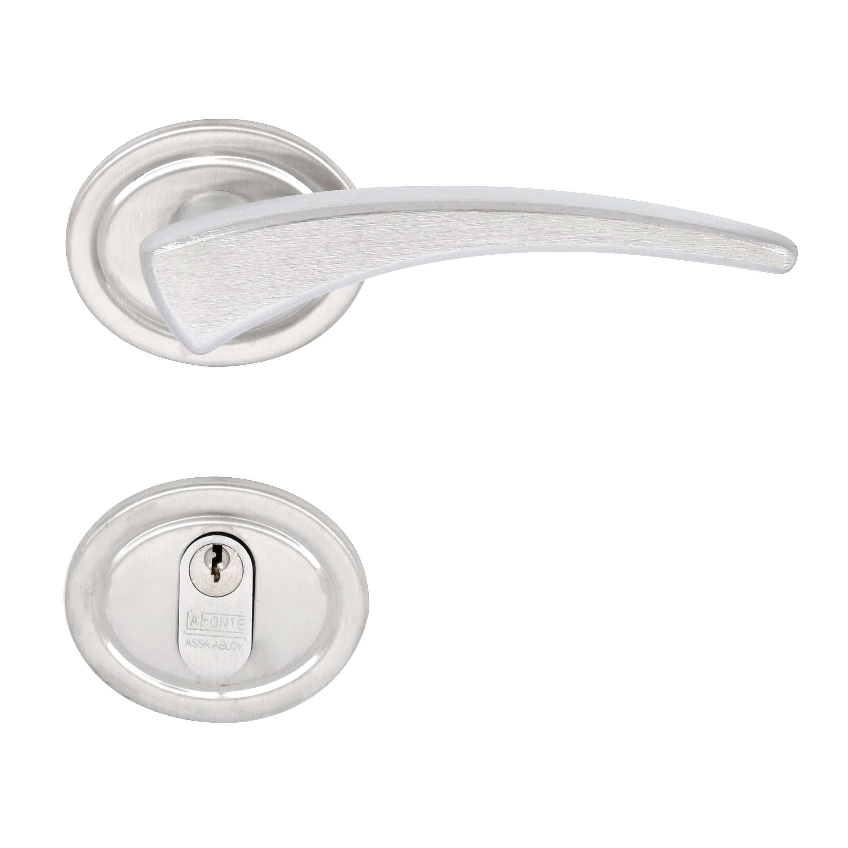 Fechadura para Porta de Entrada Acetinado 55mm Comum com Roseta 401 La Fonte