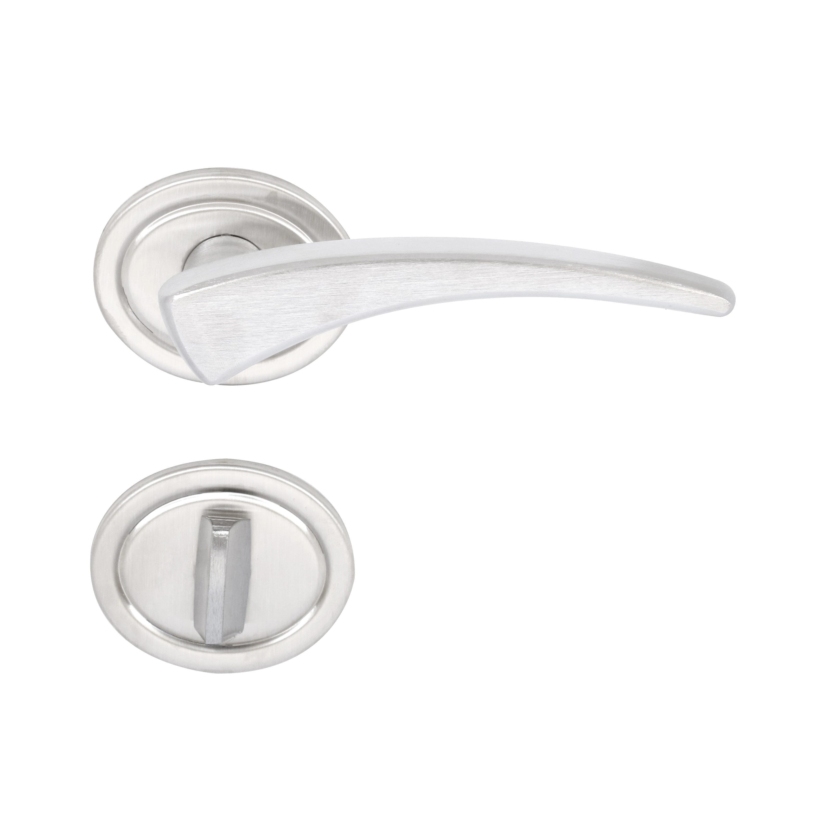 Fechadura para Porta de Banheiro Acetinado 55mm Comum com Roseta 401 La Fonte