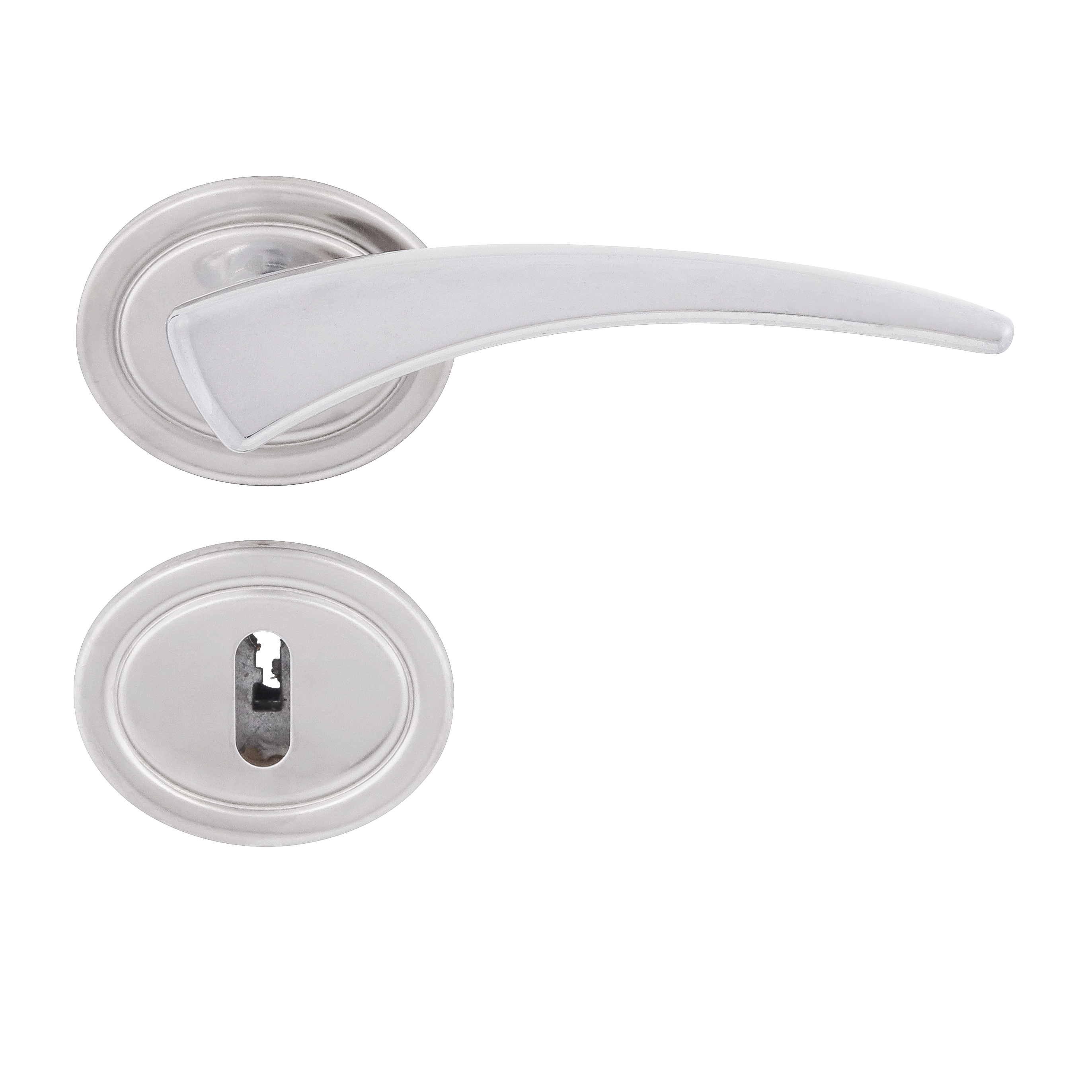 Fechadura para Porta Interna Cromado 55mm Comum com Roseta 401 La Fonte