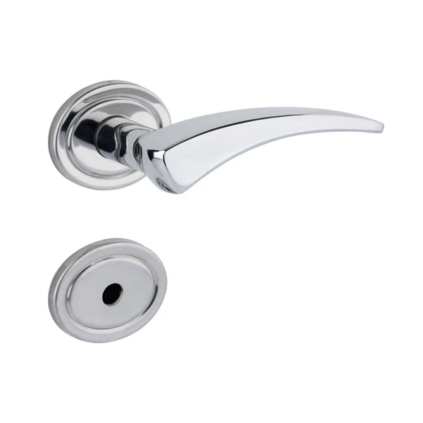 Fechadura para Porta de Banheiro Cromado 55mm Comum com Roseta 401 La Fonte
