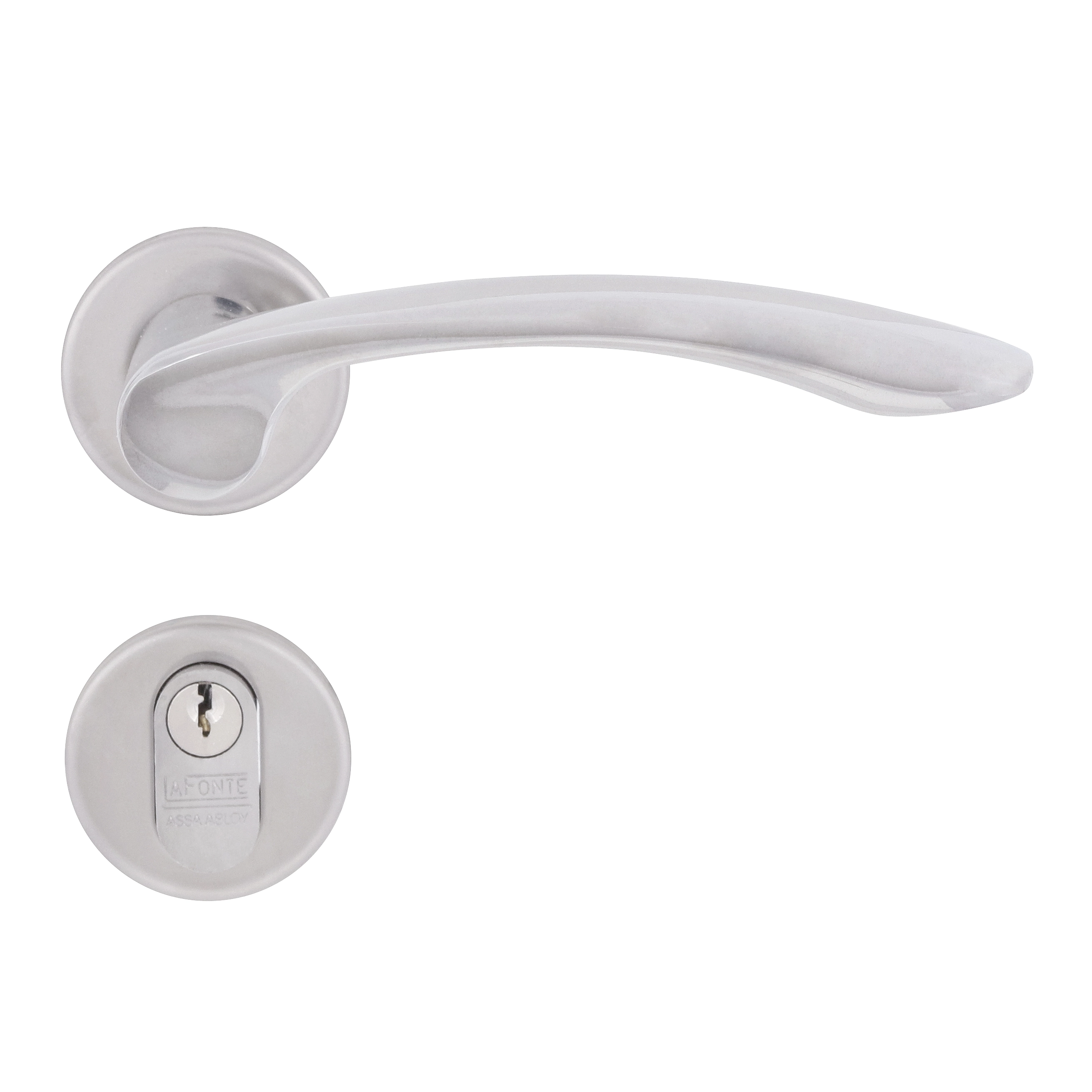 Fechadura para Porta de Entrada Cromado 55mm Comum com Roseta 6239 La Fonte