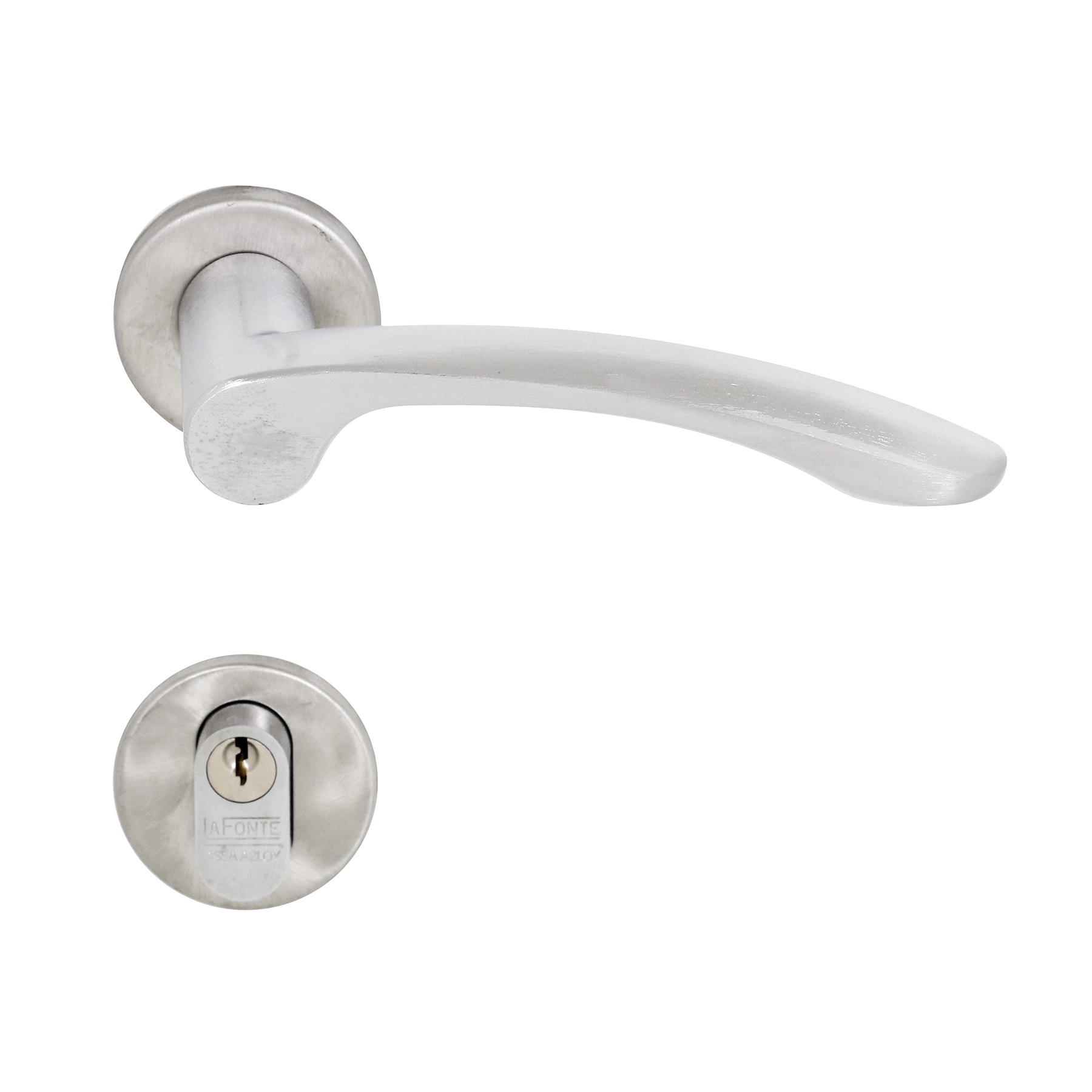 Fechadura para Porta de Entrada Acetinado 55mm Comum com Roseta 6239 La Fonte