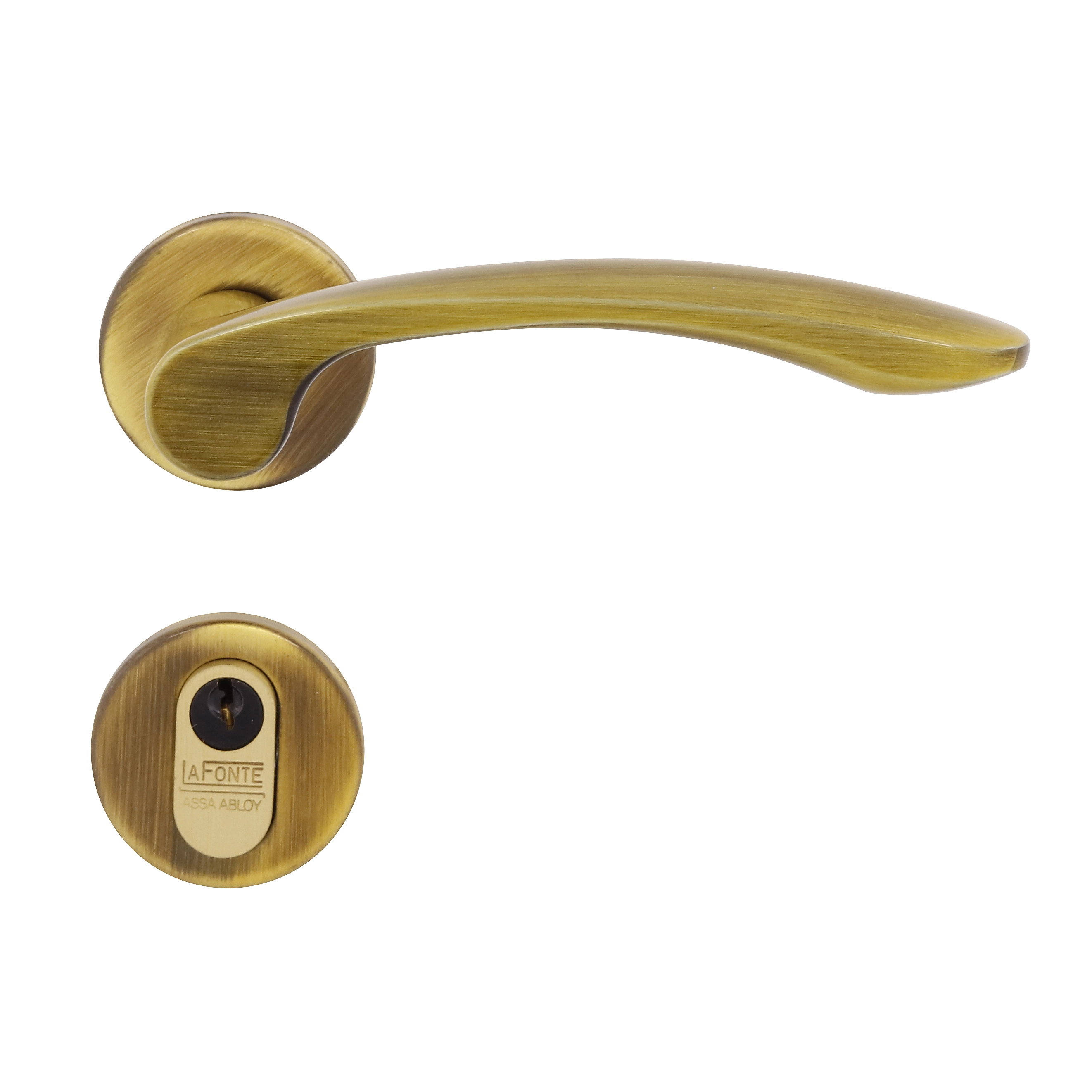 Fechadura para Porta de Entrada Antique 55mm Comum com Roseta 6239 La Fonte