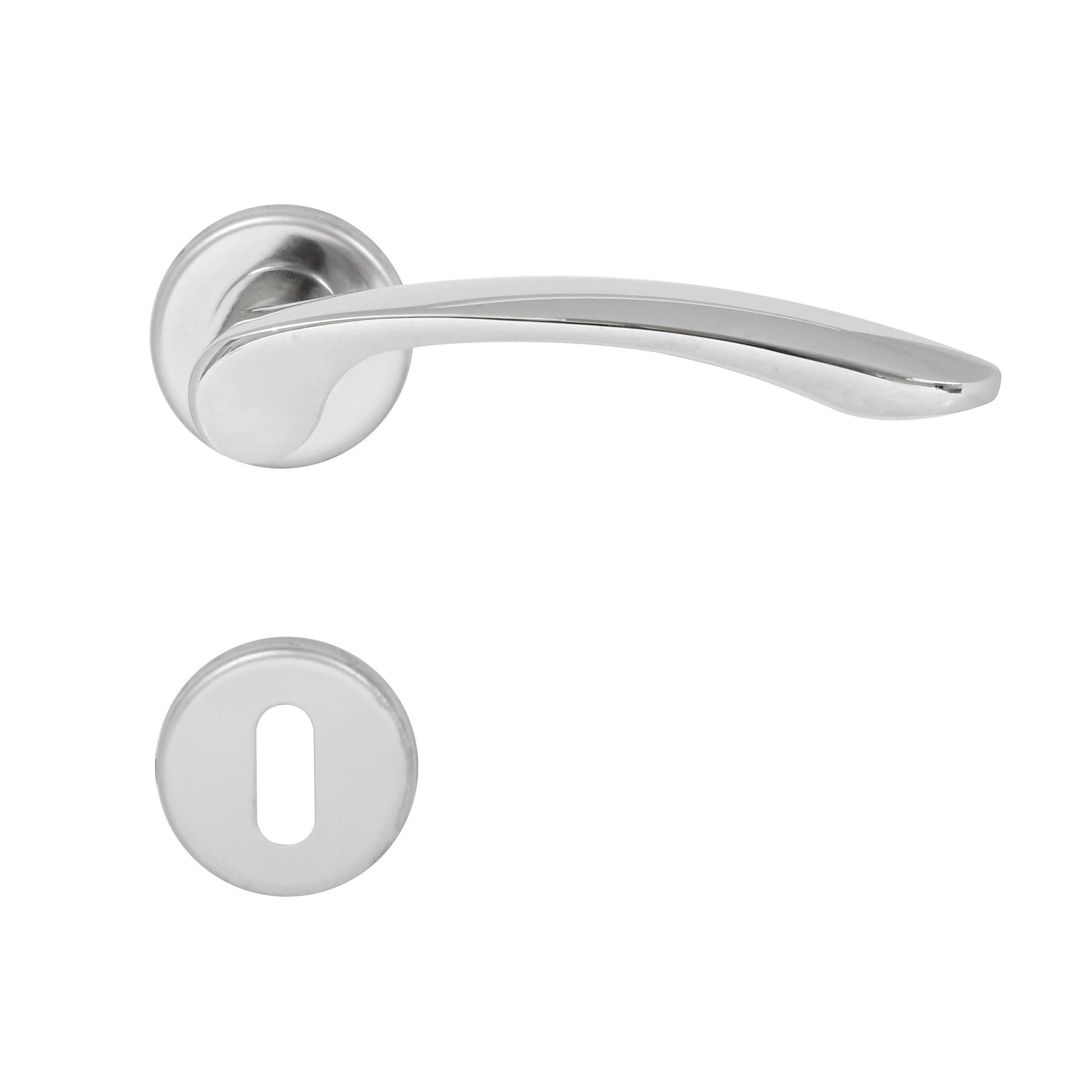Fechadura para Porta Interna Cromado 55mm Comum com Roseta 6239 La Fonte