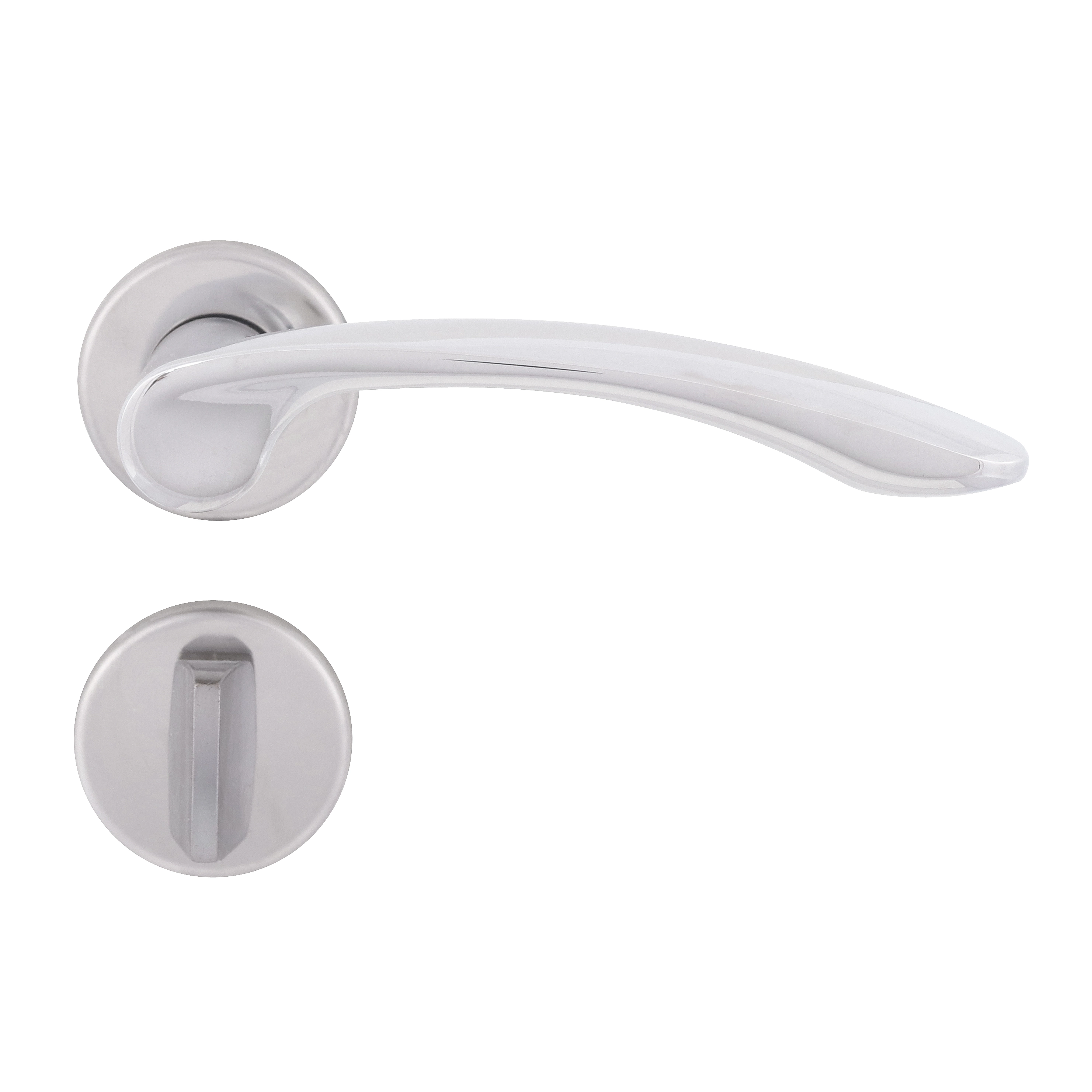 Fechadura para Porta de Banheiro Cromado 55mm Comum com Roseta 6239 La Fonte