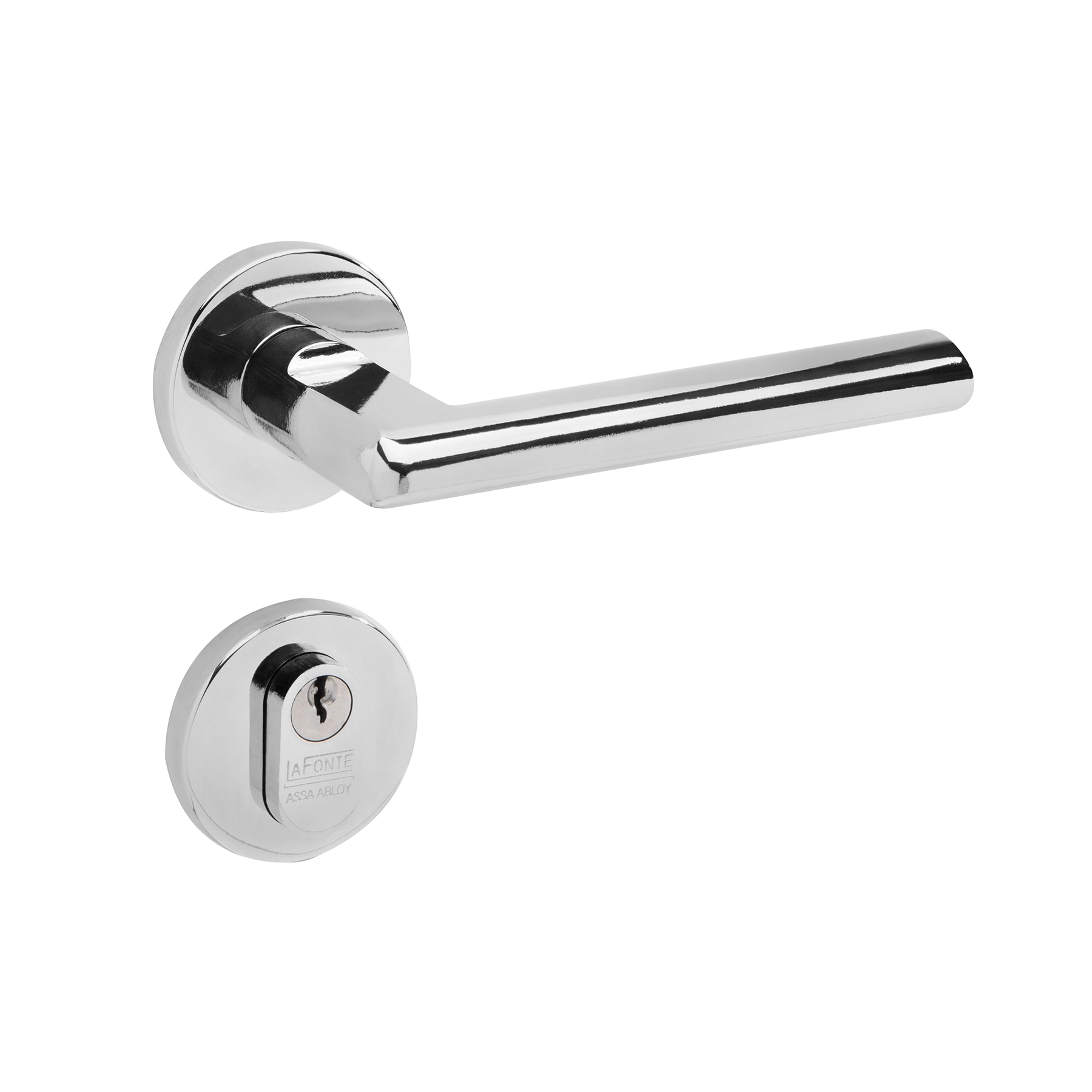 Fechadura para Porta de Entrada Cromado 40mm Comum com Roseta 521 La Fonte