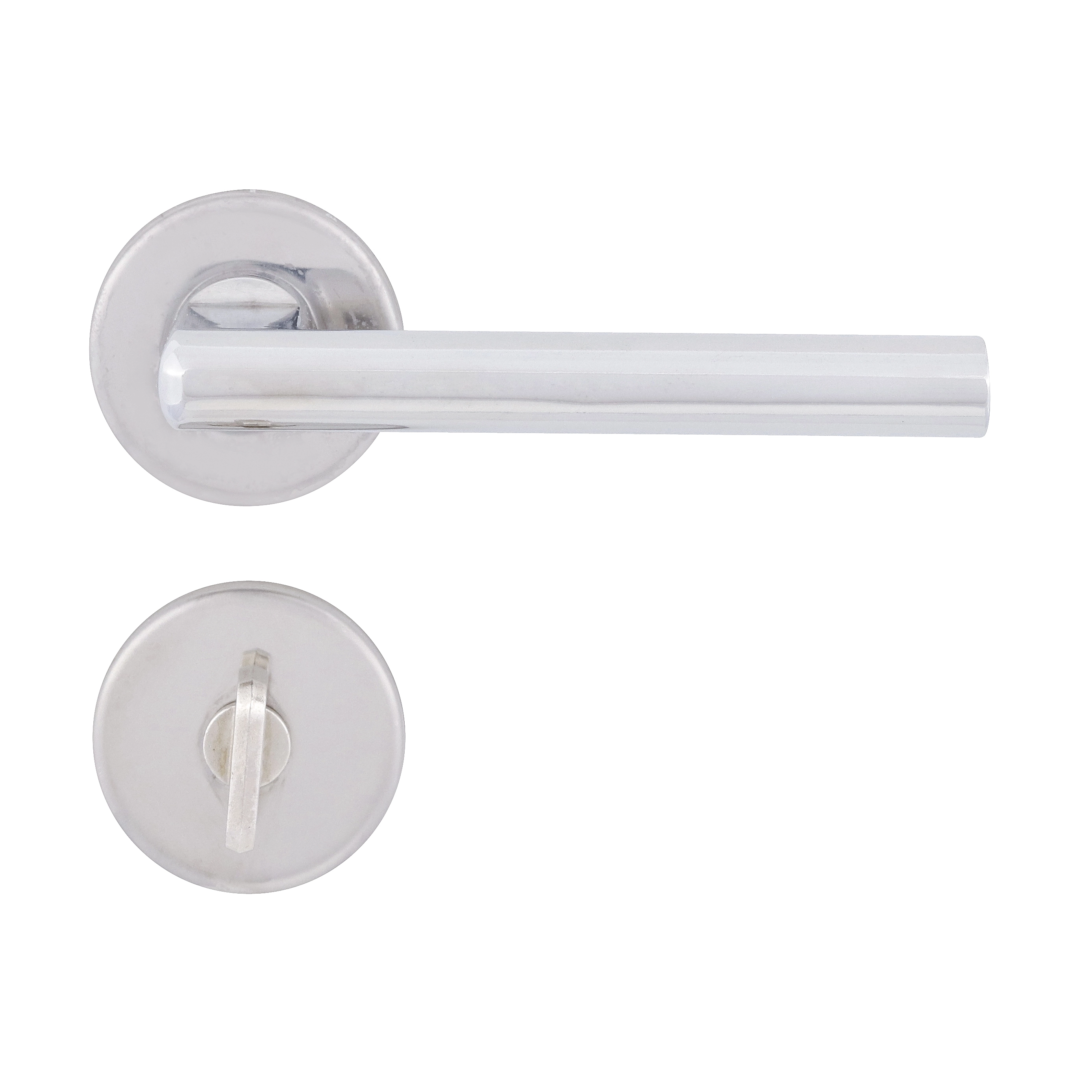 Fechadura para Porta de Banheiro Cromado 40mm Comum com Roseta 521 La Fonte
