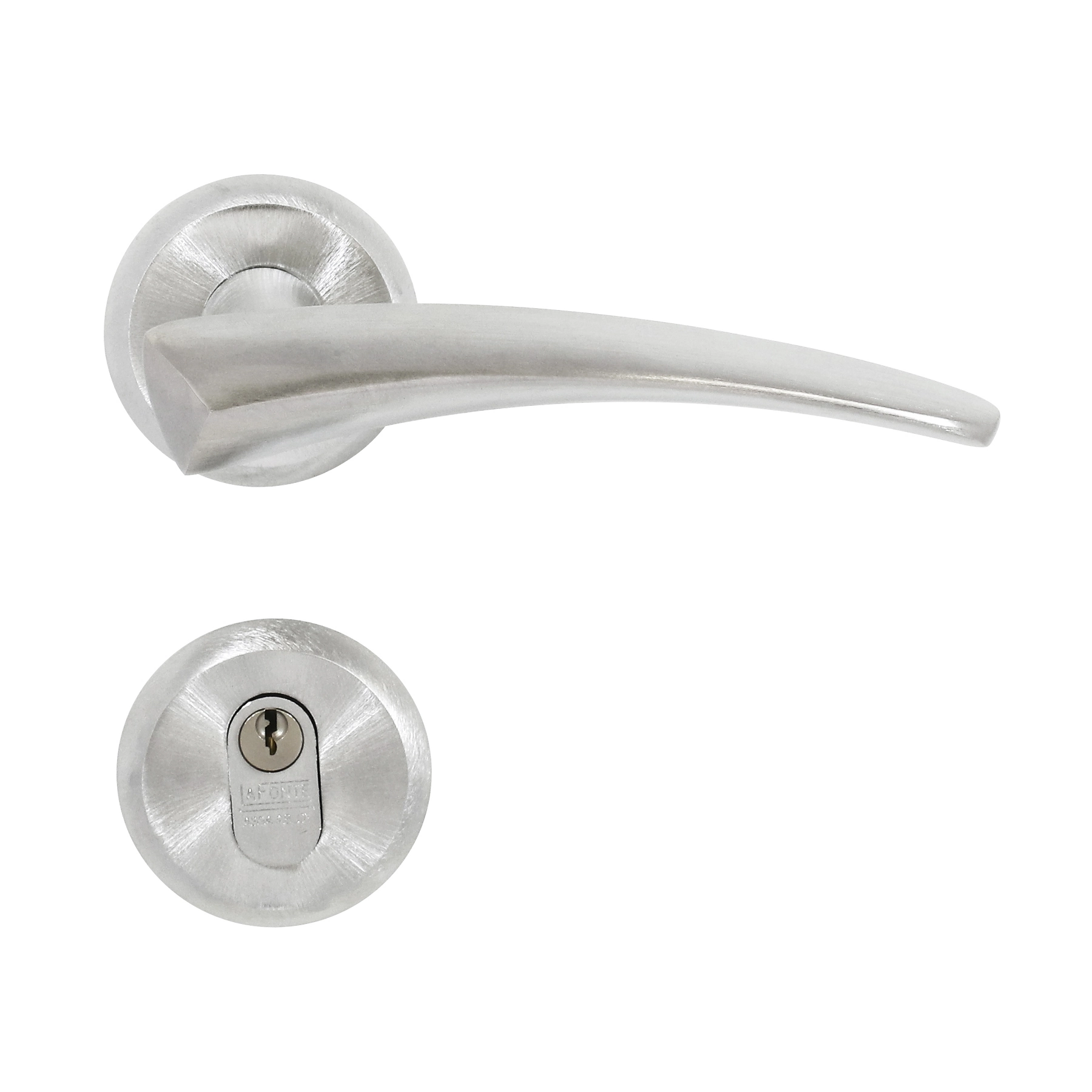 Fechadura para Porta de Entrada Acetinado 55mm Comum com Roseta 407 La Fonte