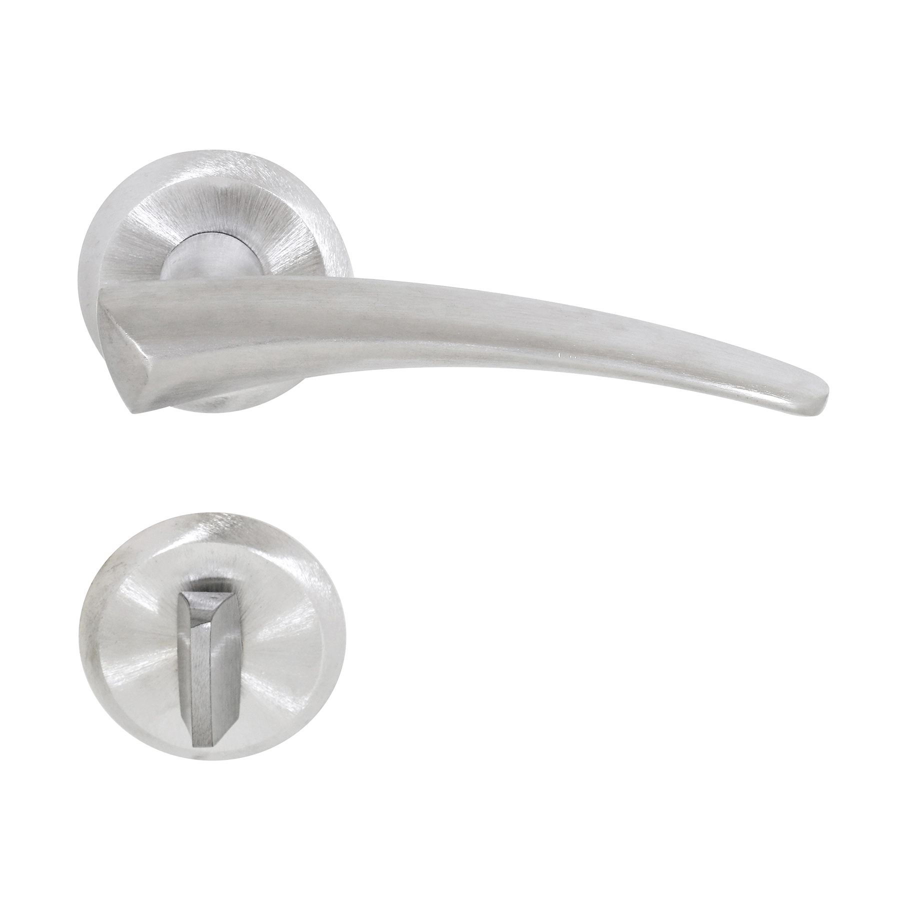 Fechadura para Porta de Banheiro Acetinado 55mm Comum com Roseta 407 La Fonte